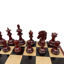 Rex Noir Premium Luxury 4.5" 114mm Padauk / Boxwood Chess Pieces dark