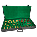 Rex Noir Premium Luxury 4.5" 114mm Padauk / Boxwood Chess Pieces in storage case