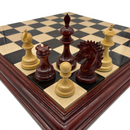 Rex Noir Premium Luxury 4.5" 114mm Padauk / Boxwood Chess Pieces