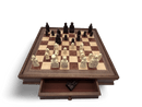 Dal Rossi Isle of Lewis Chess Pieces with 50cm Wooden Chess Board with Storage Drawers - drawer
