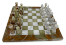 Green Onyx & White Marble Chess Set