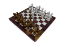 Red Onyx & White Marble Chess Set
