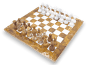 Red Onyx and White Marble Chess Set - diagonal