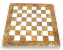 Red Onyx and White Marble Chess Board