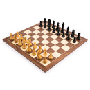 Walnut Chessboard with chess pieces