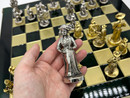 Emerald Knights Chess Set - Piece in hand