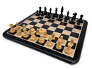 Paris Noir Chess Set - ebony timber board and ebony double weighted pieces 
