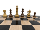 Paris Noir DuoTone Chess Set - ebony timber board and acacia pieces