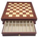 Wooden Storage Chessboard open compartment