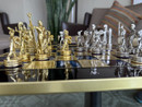 Greek mythology chess set in a living room - detail