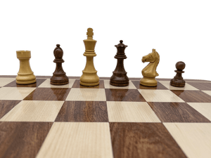 Rex Noir London Classic Double Weighted Acacia Staunton Chess Pieces with carved Knight