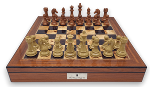 Spruce-Tek Resin Chess Pieces with Dal Rossi Walnut Finish Chess Board