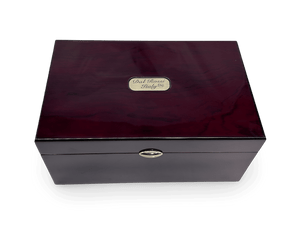 Dal Rossi Mahogany Storage Box for Chess Pieces - top view