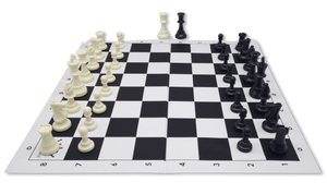 Tournament Chess Set 95mm Double Weighted Pieces with black & white Folding Board Tournament Chess Set 95mm Double Weighted Pieces with black & white Folding Board