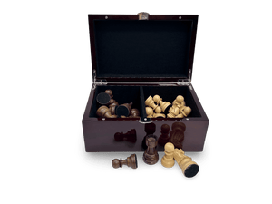 Dal Rossi Mahogany Storage Box for Chess Pieces - wooden pieces