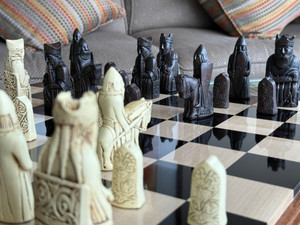 Isle of Lewis Chess Pieces - in action