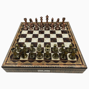 The Manopoulos Medieval Knights Luxury Chess Set with Wooden Case