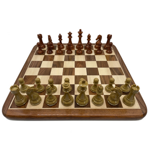 Spruce-Tek Resin Wood Look chess pieces 110mm on board Spruce-Tek Resin Wood Look chess pieces 110mm on board