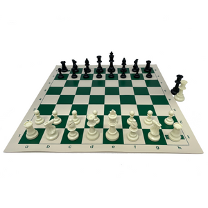 Tournament Chess Set 95mm Pieces with Roll up Board (PP953&BB001) green Tournament Chess Set 95mm Pieces with Roll up Board (PP953&BB001) green