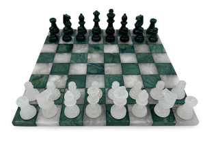 Emerald Ice Modern Alabaster Chess Set Emerald Ice Modern Alabaster Chess Set