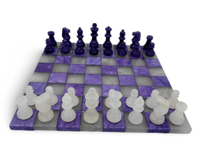 Amethyst Haze Modern Alabaster Chess Set Amethyst Haze Modern Alabaster Chess Set