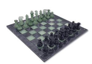 Forest Shadow Classic Alabaster Chess Set - diagonal