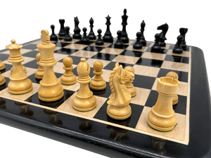 Paris Noir Chess Set - ebony timber board and ebony double weighted pieces Paris Noir Chess Set - ebony timber board and ebony double weighted pieces