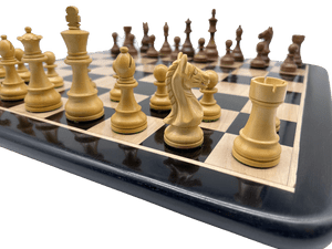Paris Noir DuoTone Chess Set - ebony timber board and acacia pieces