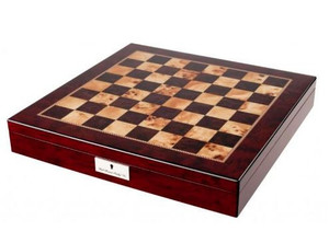 Dal Rossi Italy Chess Box Mahogany Finish Chess Board with Storage Compartment (Board Only) (L2269DR) closed box Dal Rossi Italy Chess Box Mahogany Finish Chess Board with Storage Compartment (Board Only) (L2269DR) closed box