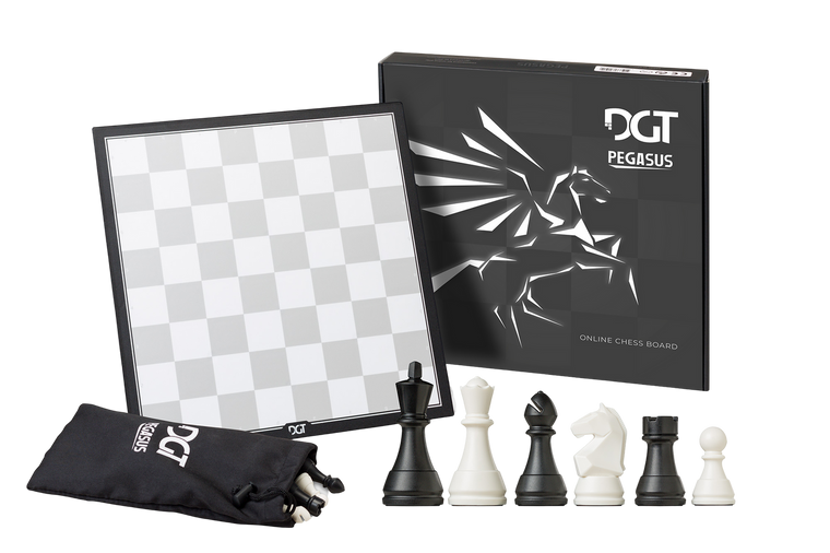 DGT Pegasus Online Bluetooth Chess Set showing set