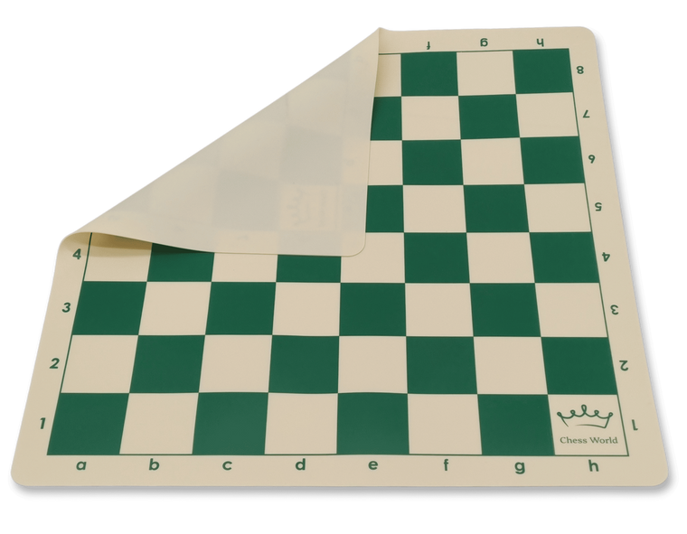 Tournament Silicone Chess Board (BB003) green and beige - roll up