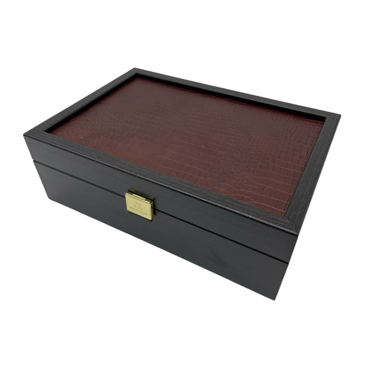 Manopoulos Wenge Storage Case for Chessmen up to 95mm (WK2) LEATHER 