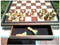 Dal Rossi Chess Set Walnut 50cm Chess Board with Wooden Pieces (L2299DR & L3020DR) storage open