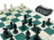 Tournament Pro Chess Set - green board game in progress with timers