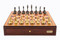 Dal Rossi Mahogany Finish 45cm Chess Board with Staunton Brass Cap Chess Pieces (L4652DR) full set
