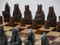 Berkeley Chess Isle of Lewis Metal Finish Chessmen pieces (BC4001) dark board