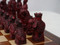 Berkeley Chess Mandarin (Red) Chessmen pieces (BC3005) red up close