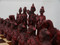 Berkeley Chess Mandarin (Red) Chessmen pieces (BC3005) red pieces close