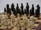 Berkeley Chess Camelot (Brown) Chessmen pieces (BC2006) full board shown