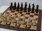 Berkeley Chess Camelot (Brown) Chessmen pieces (BC2006) board from above