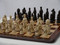 Berkeley Chess Camelot (Brown) Chessmen pieces (BC2006) board from side