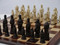Berkeley Chess Camelot (Brown) Chessmen pieces (BC2006) board dark view