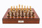 Dal Rossi 50cm Walnut Finish Chess Board with 95mm Sheesham Chess Pieces (L2054DR & L3020DR) full set