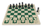 Tournament Chess Set - Double Weighted Pieces & Silicone Roll Up Board Bundle green and white