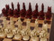 Berkeley Chess Elizabethan (Red) Chessmen pieces (BC3010) board from above
