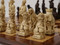 Berkeley Chess Mandarin (Brown) Chessmen pieces (BC2005) closeup
