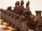 Berkeley Chess Mandarin (Brown) Chessmen pieces (BC2005) closeup