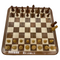 Rex Noir Expert 95mm Acacia / Boxwood Chess Pieces on board from above