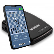 Millennium Chess Link Module for The King Performance to play online (M822) shown with mobile device (not included)