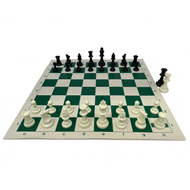 Tournament Chess Set 95mm Pieces with Roll up Board (PP953&BB001) green